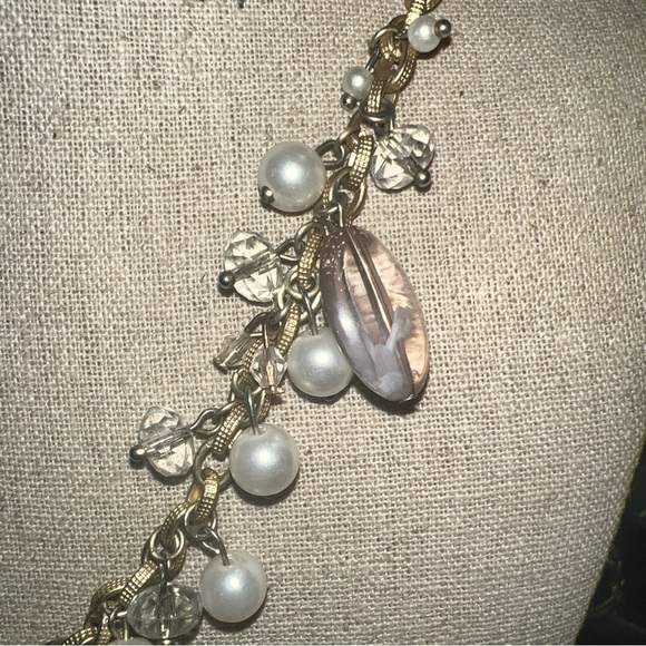 Banana Republic Statement Necklace Chunky Teardrop Tone Chain Bib 19” - Picture 4 of 7